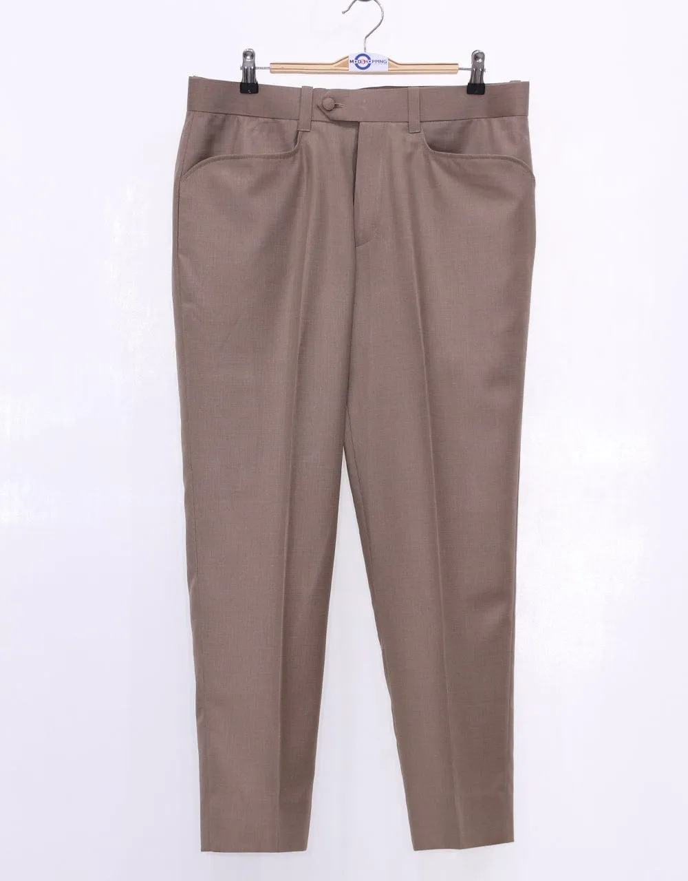 60s Mod Fashion Pale Brown Suit