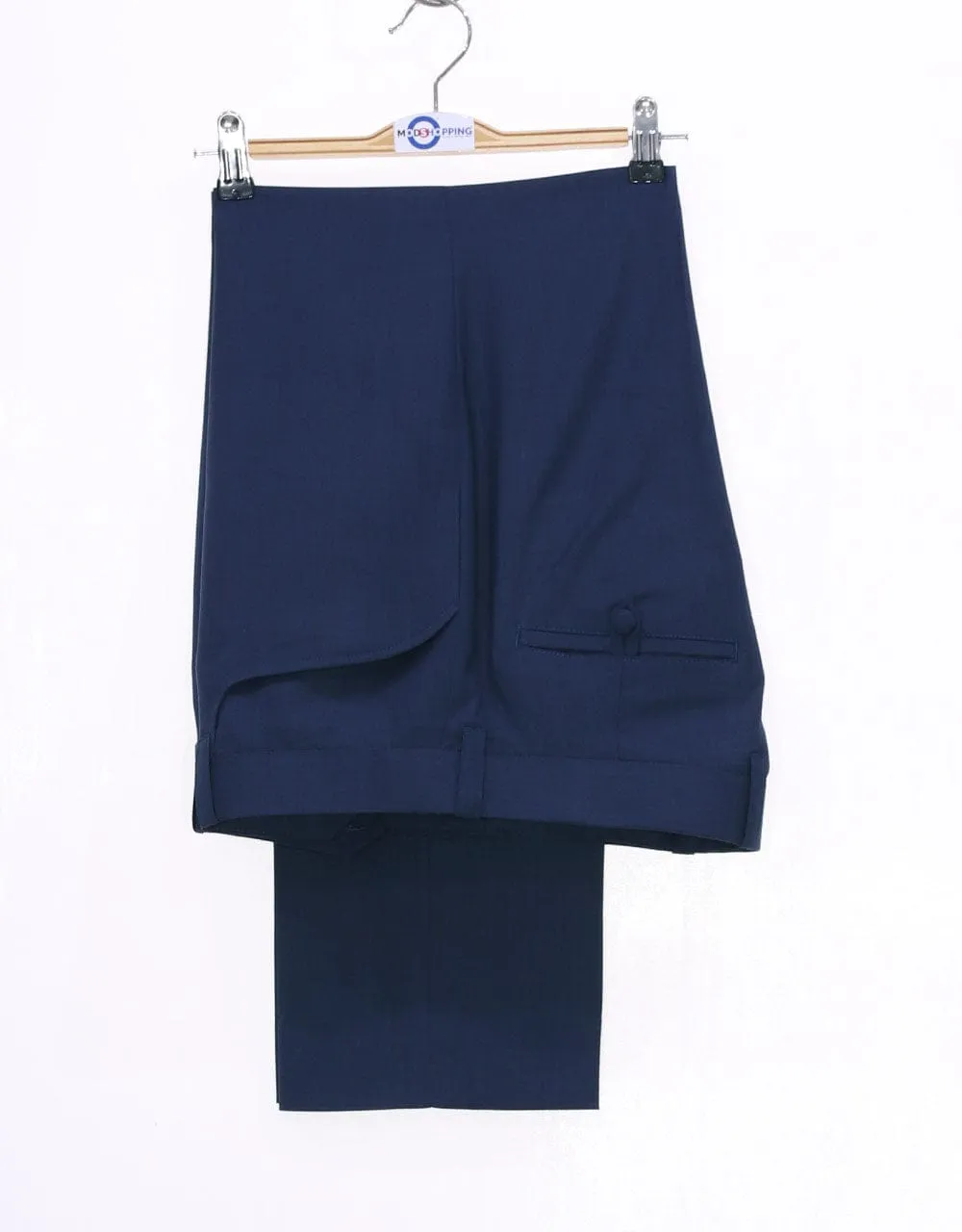 60s Mod Fashion Pale Navy Blue Suit