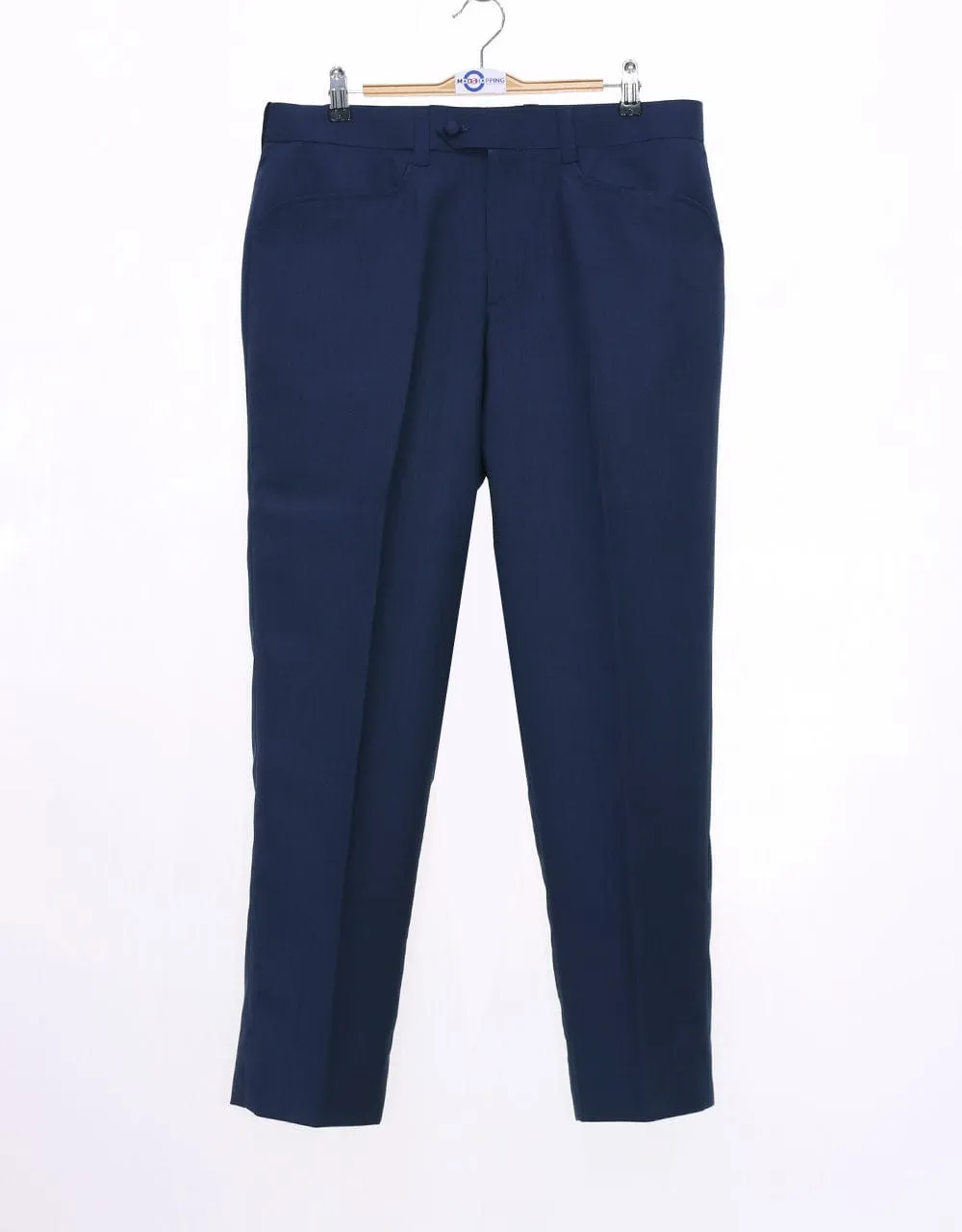 60s Mod Fashion Pale Navy Blue Suit