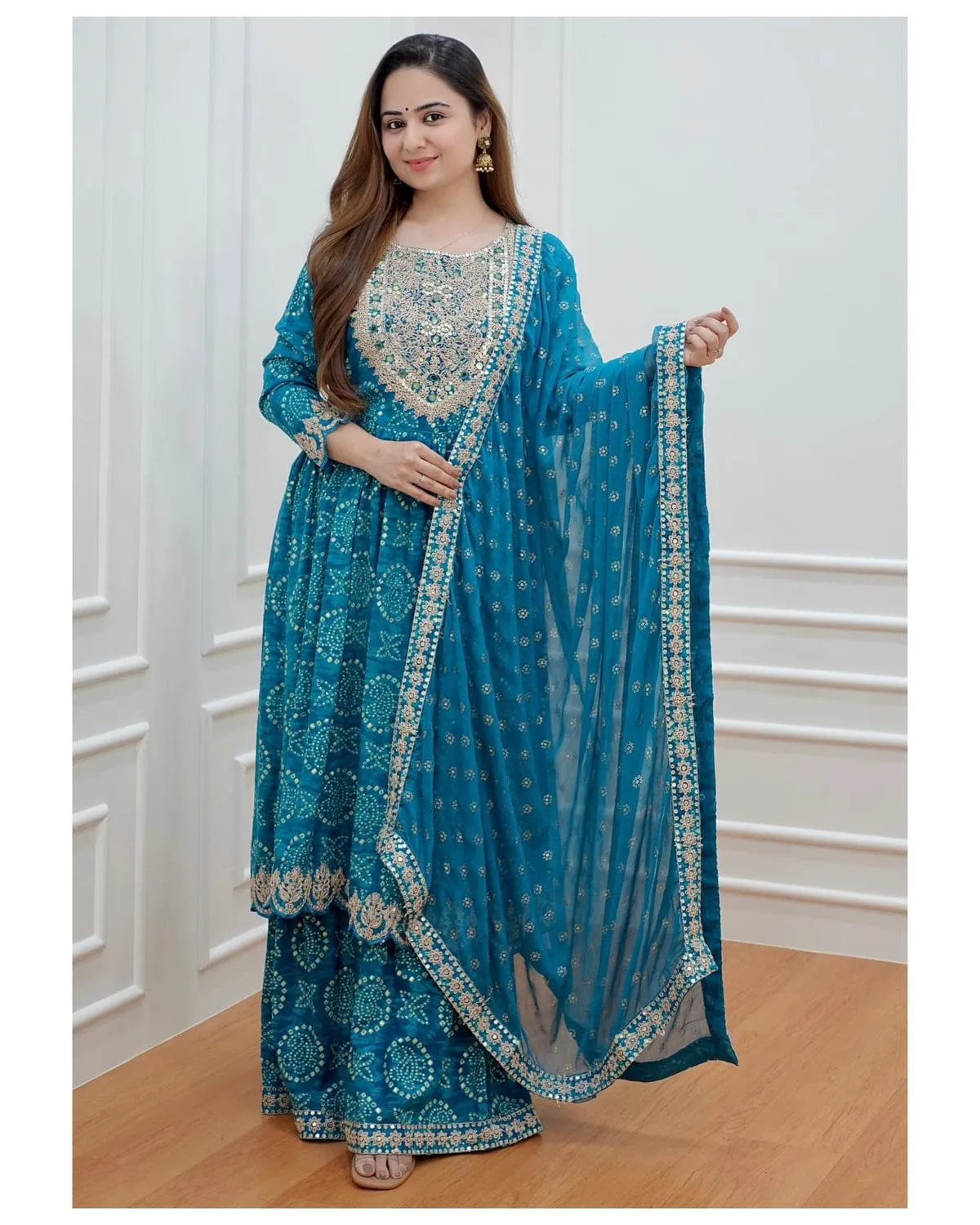 Beautiful Designer Anarkali Sharara Suit