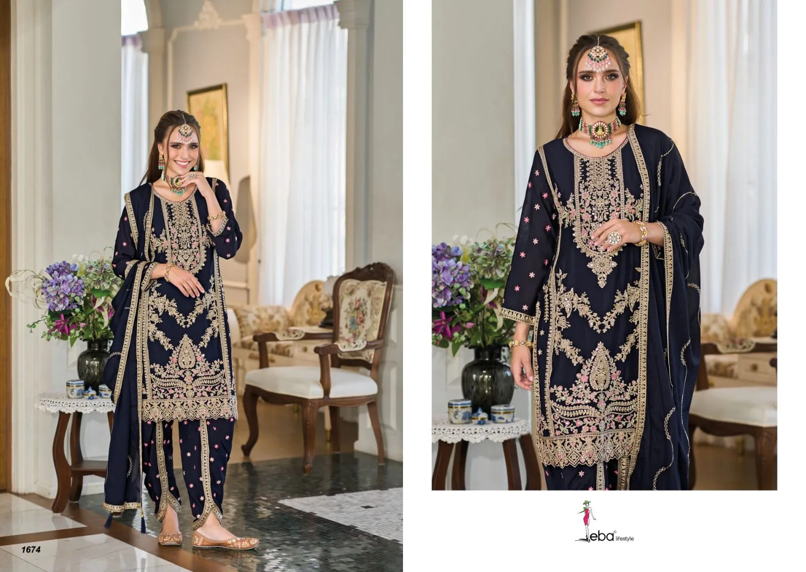 Beautiful Designer Eba Aahana 1672-1674 Series Latest Pakistani Salwar Kameez