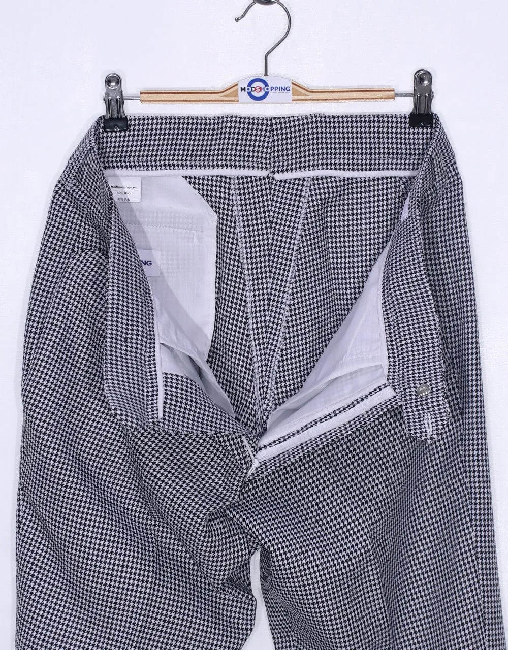 Black and White Houndstooth Mod Suit