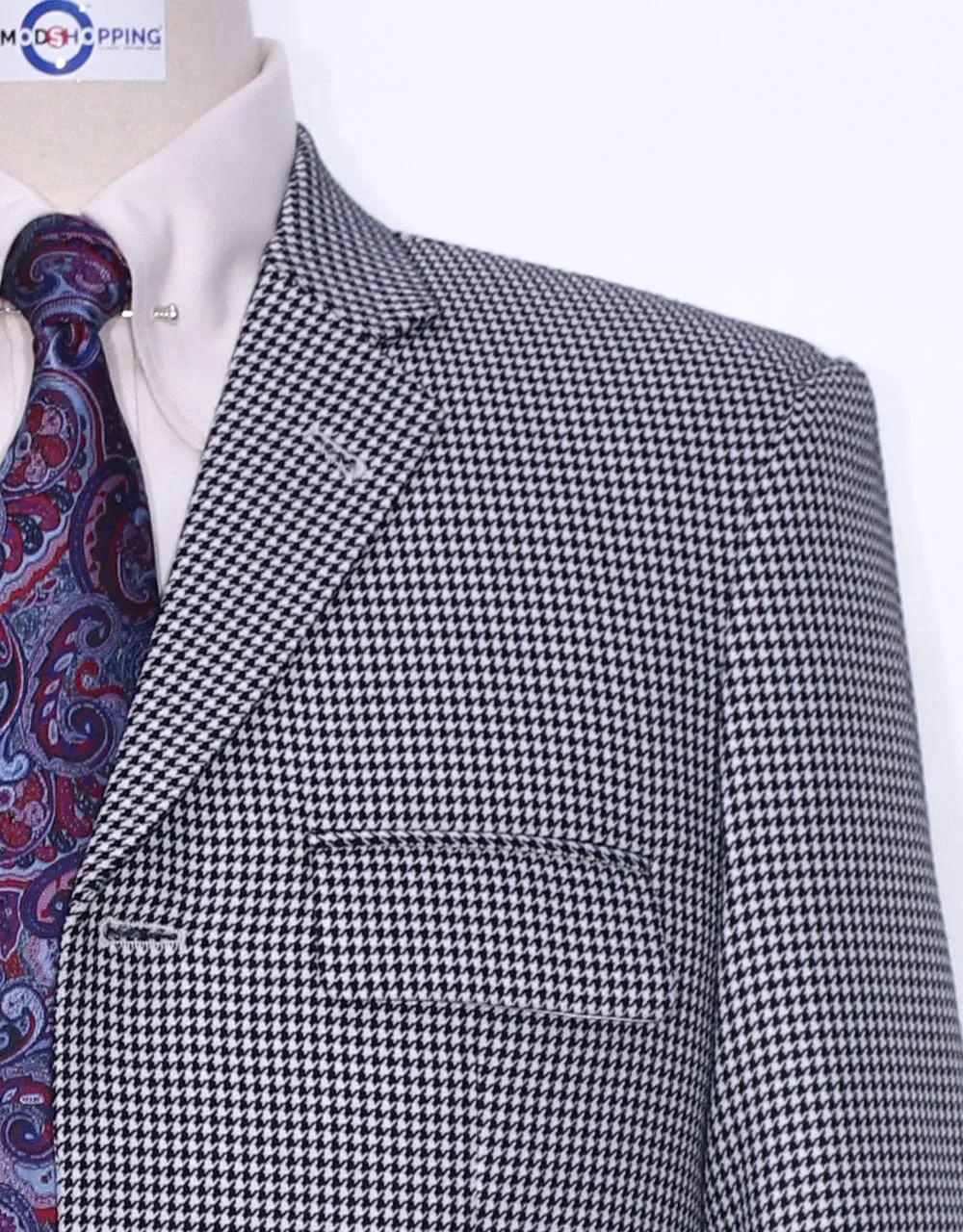 Black and White Houndstooth Mod Suit