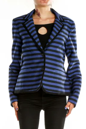 Blue and Black Striped Blazer