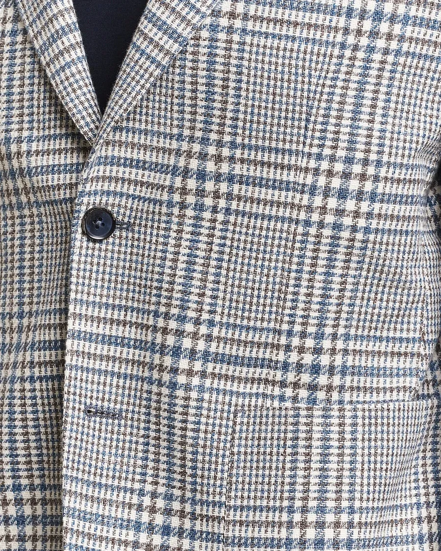 Blue Prince of Wales Cotton Contemporary Fit Sport Jacket - L.B.M 1911
