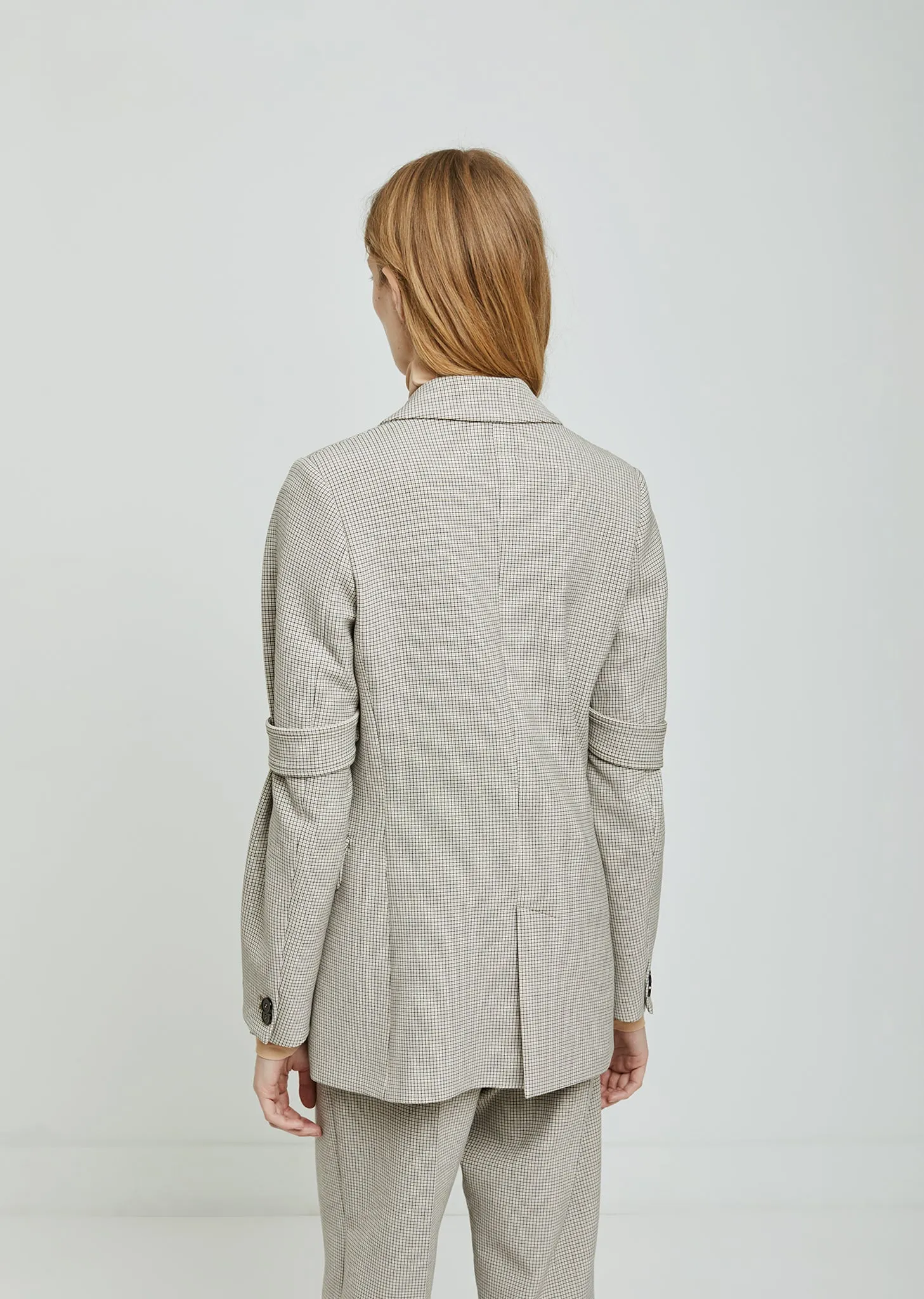 Bonded Jersey Check Blazer