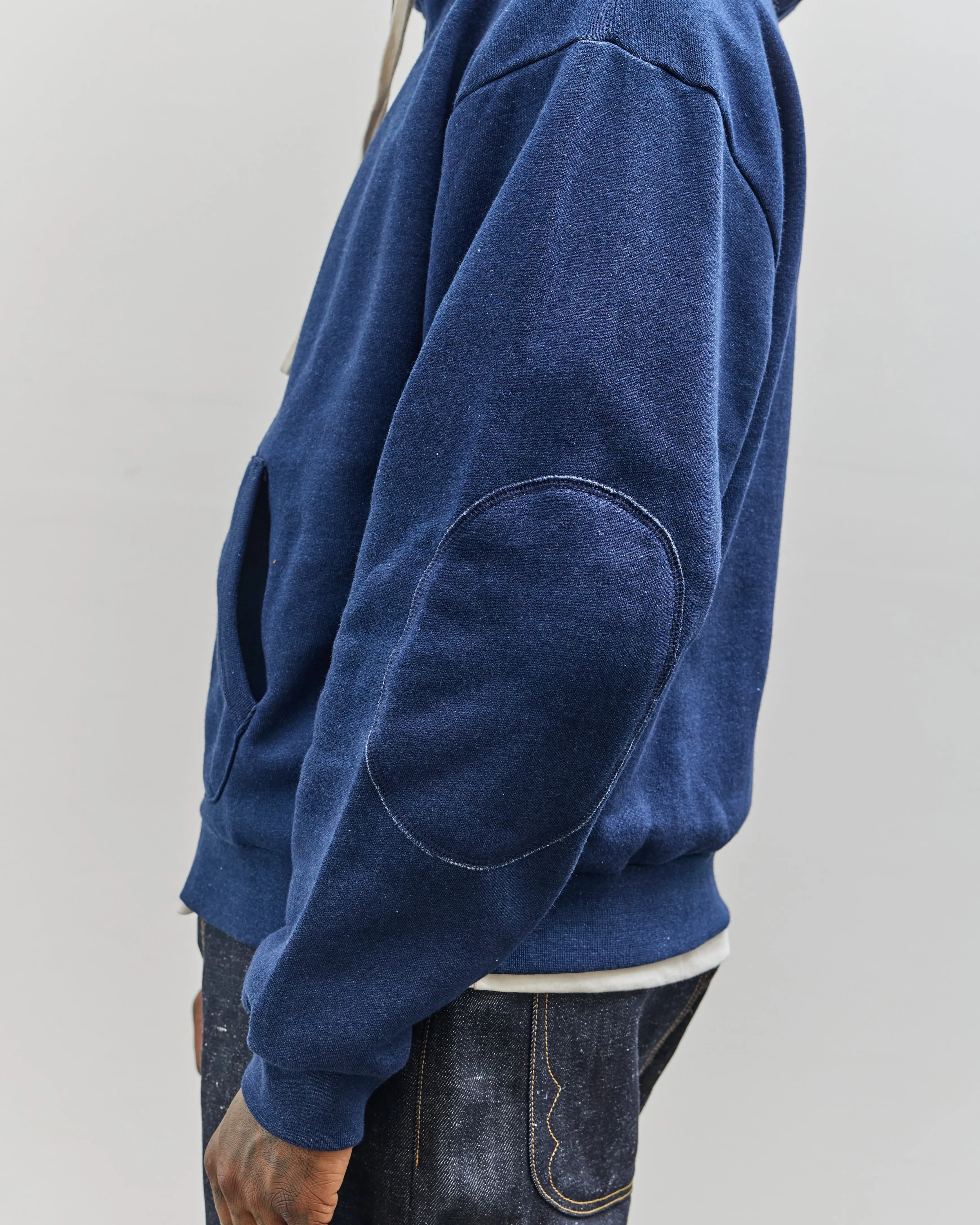 Brain Dead Unisex Padded Elbow Zip-Up Hoodie, Indigo