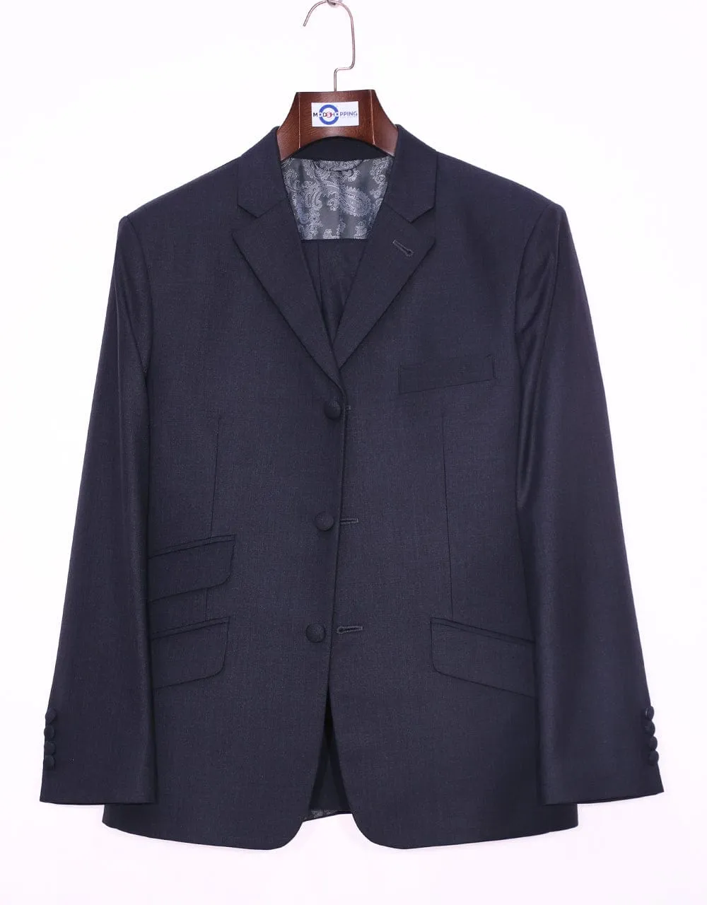 Charcoal Grey Tailored Mod Suit