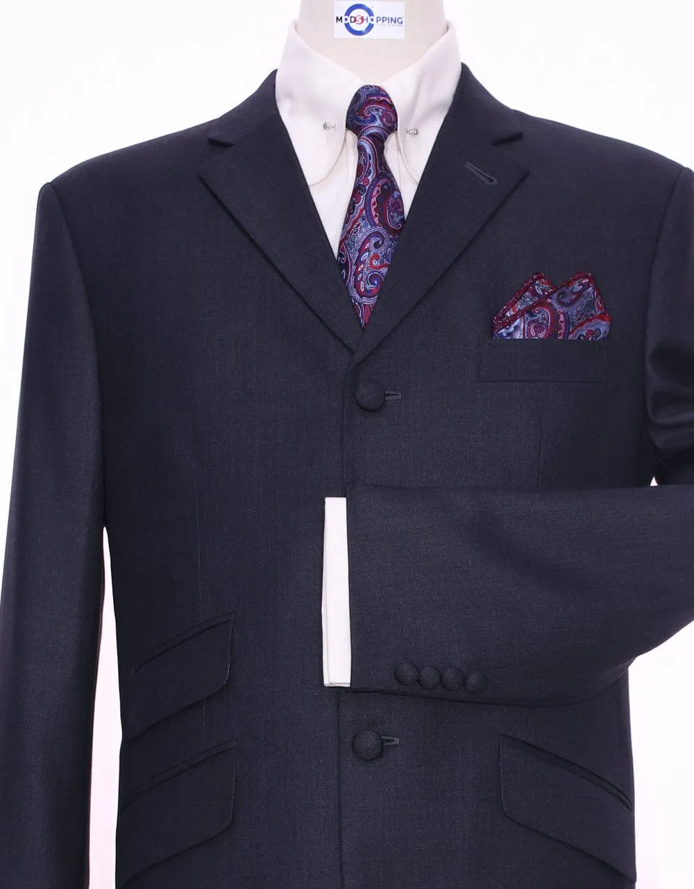 Charcoal Grey Tailored Mod Suit