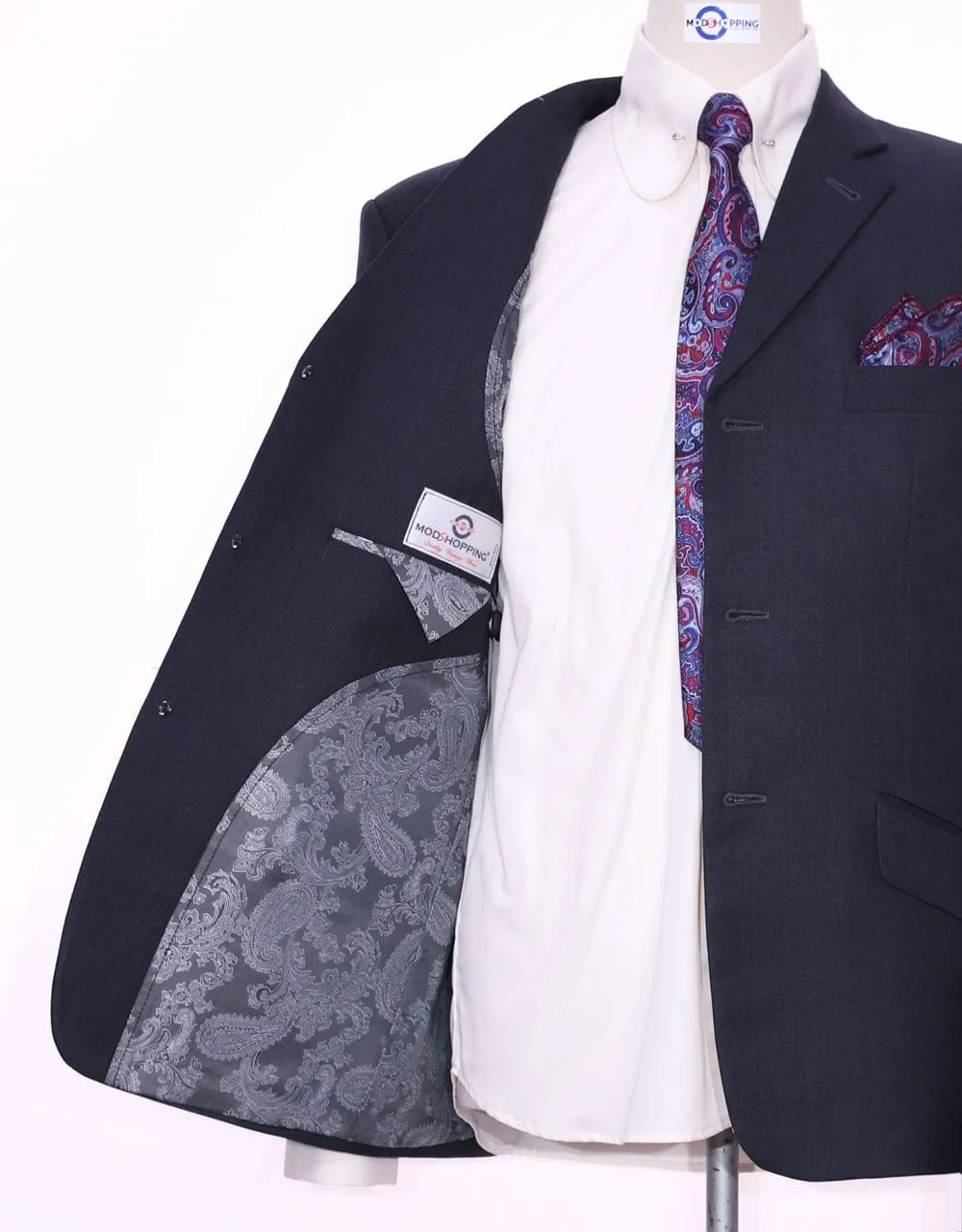 Charcoal Grey Tailored Mod Suit