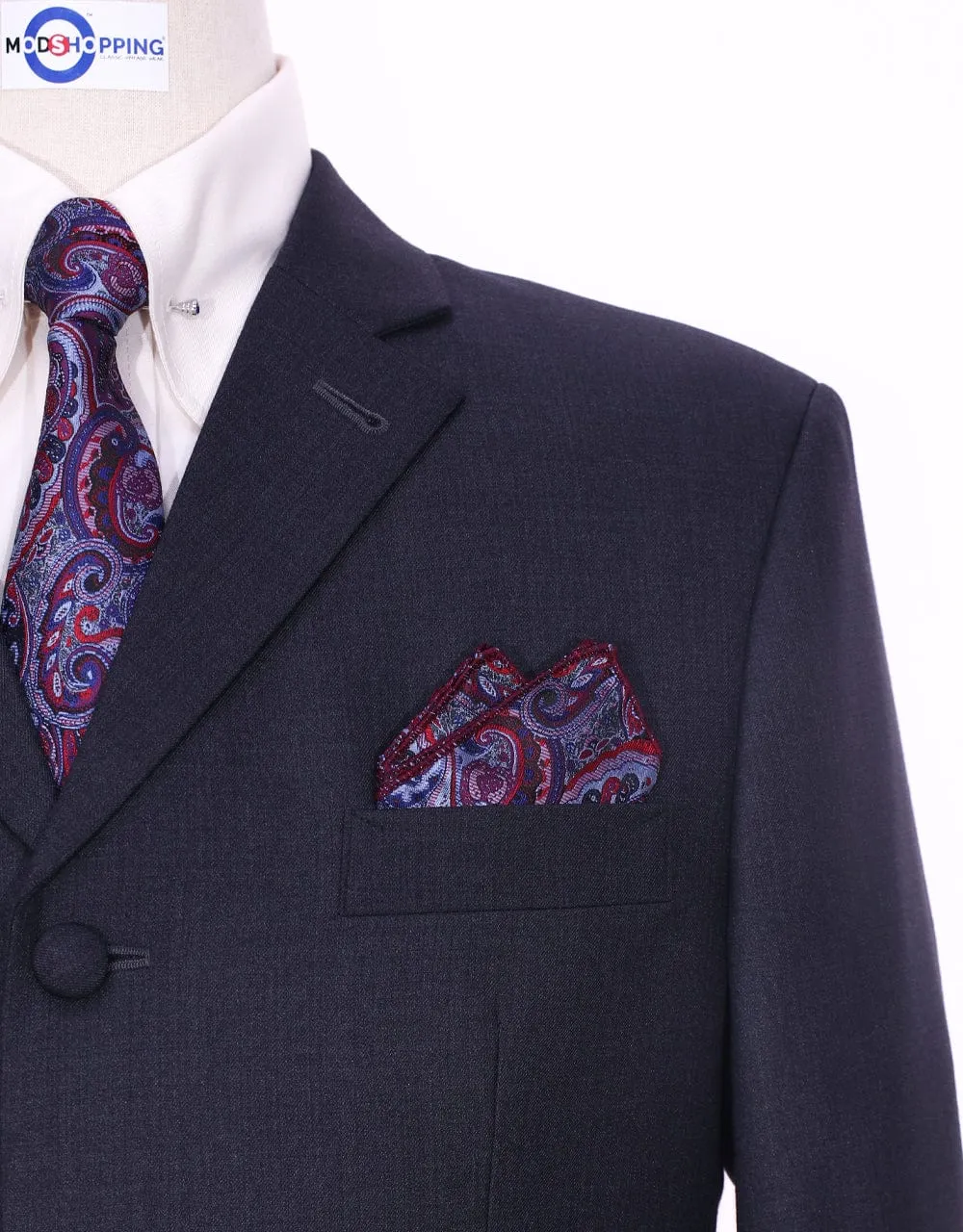 Charcoal Grey Tailored Mod Suit