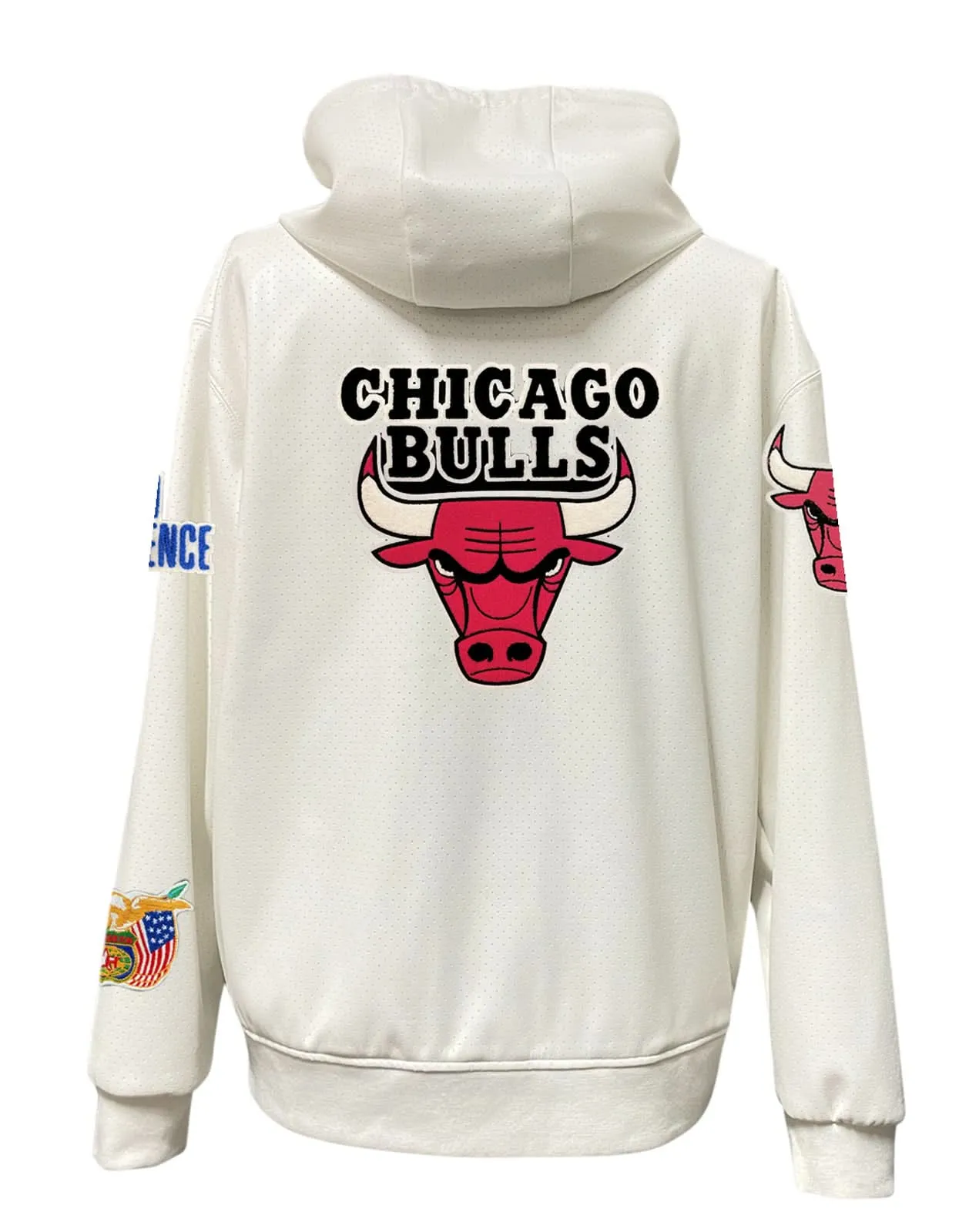 CHICAGO BULLS LIGHTWEIGHT VEGAN ZIP-UP HOODED JACKET WHITE