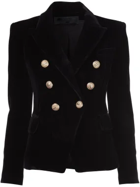 Classic Black Velvet Blazer