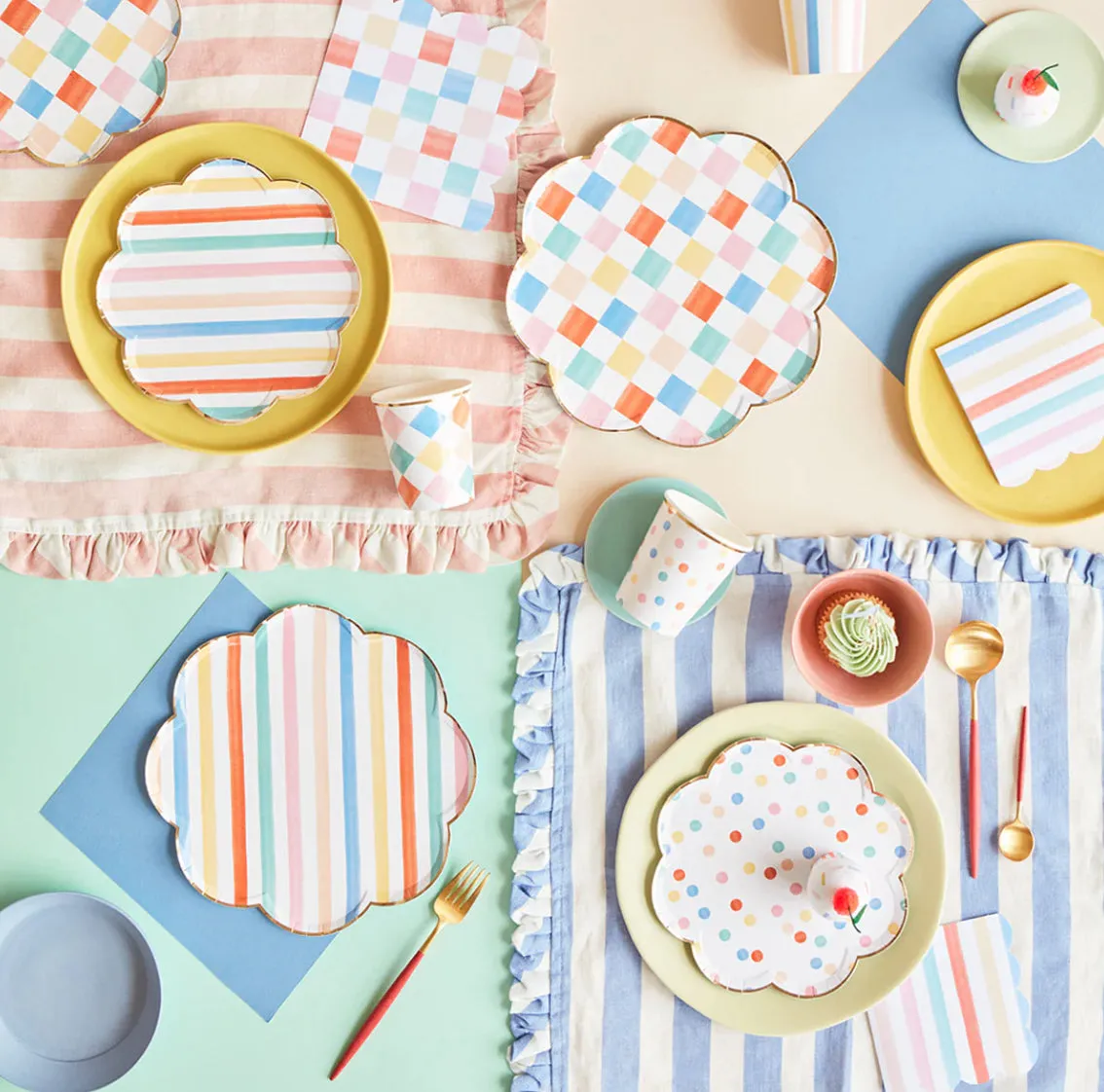 Colourful Pattern Small Napkins (x 16)