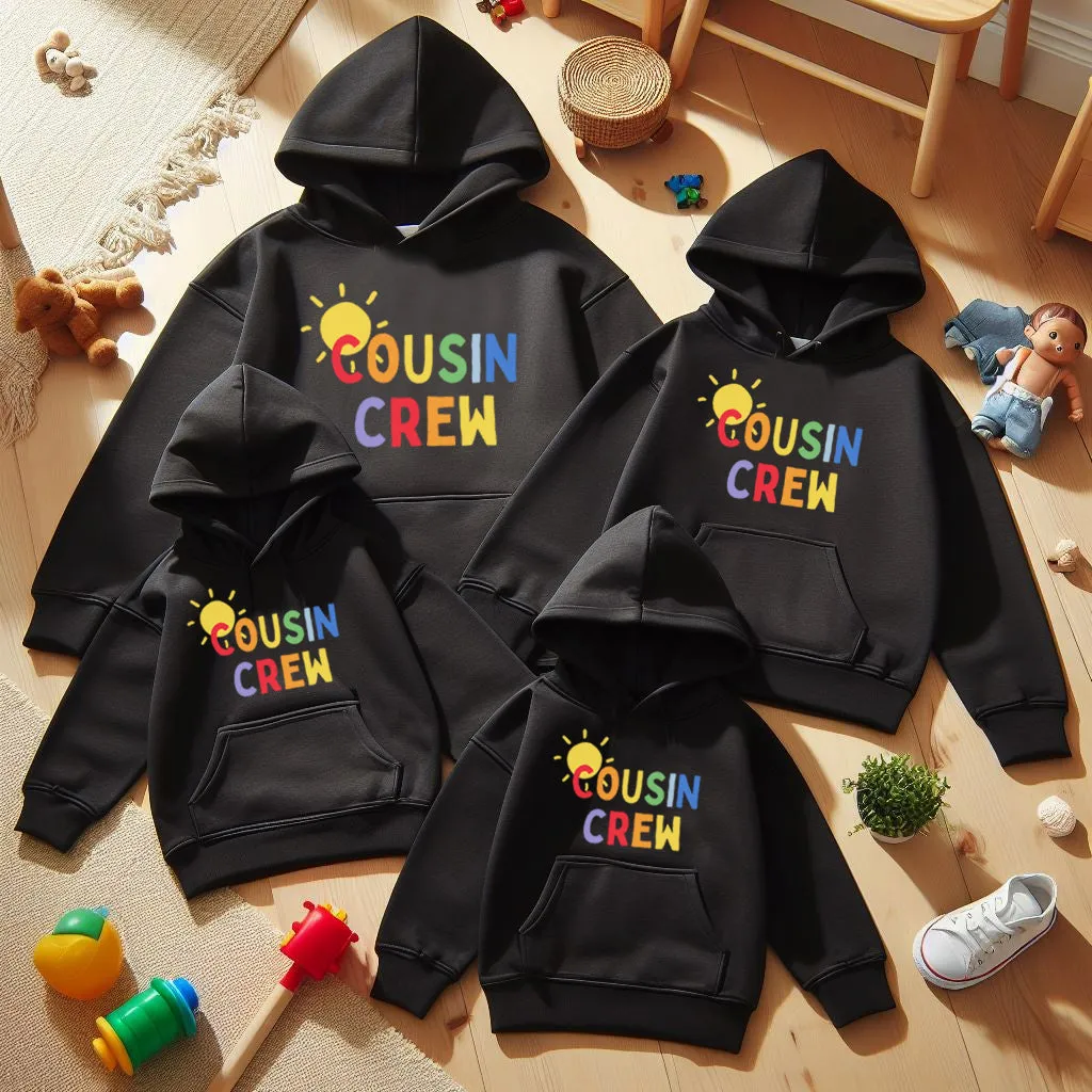 Cousin Crew Sun Matching Black Hoodies