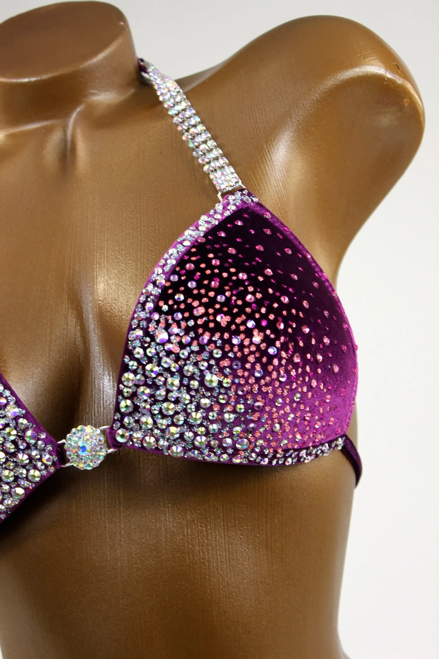 Dark Raspberry Velvet Bikini Suit