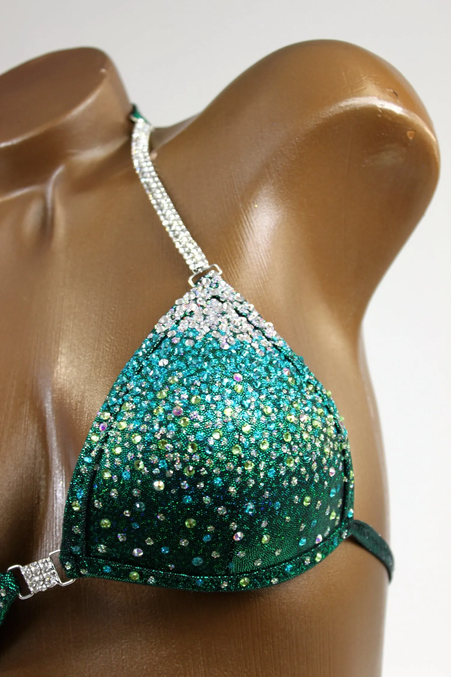 Deep Green Teal Bikini Suit/ Gorgeous Competition Posing Bikini