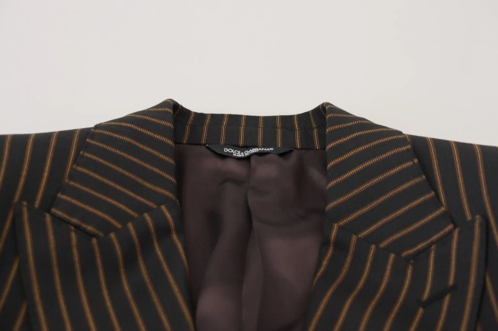 Dolce & Gabbana Black Brown Stripes Single Breasted Blazer