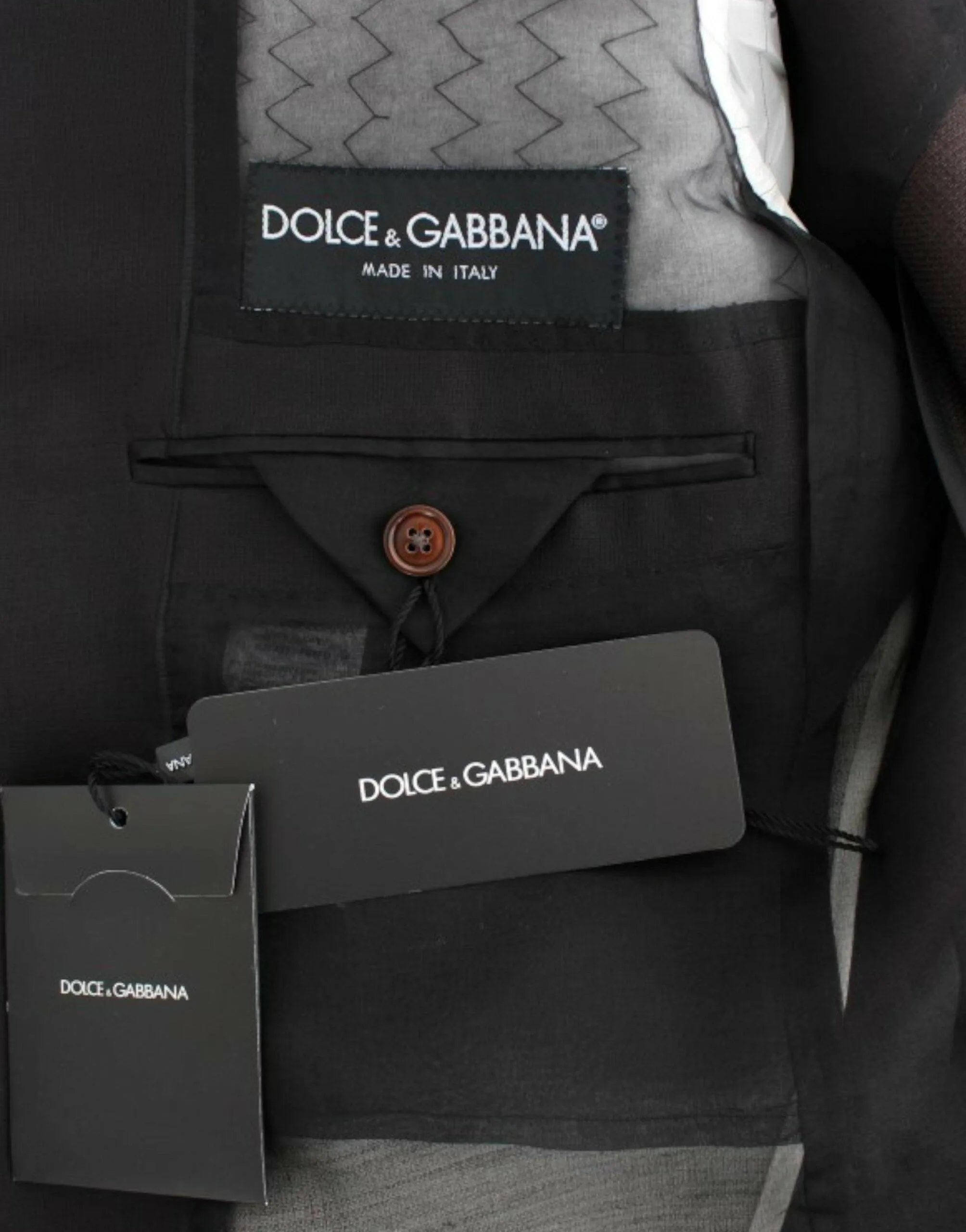 Dolce & Gabbana Black silk slim fit blazer