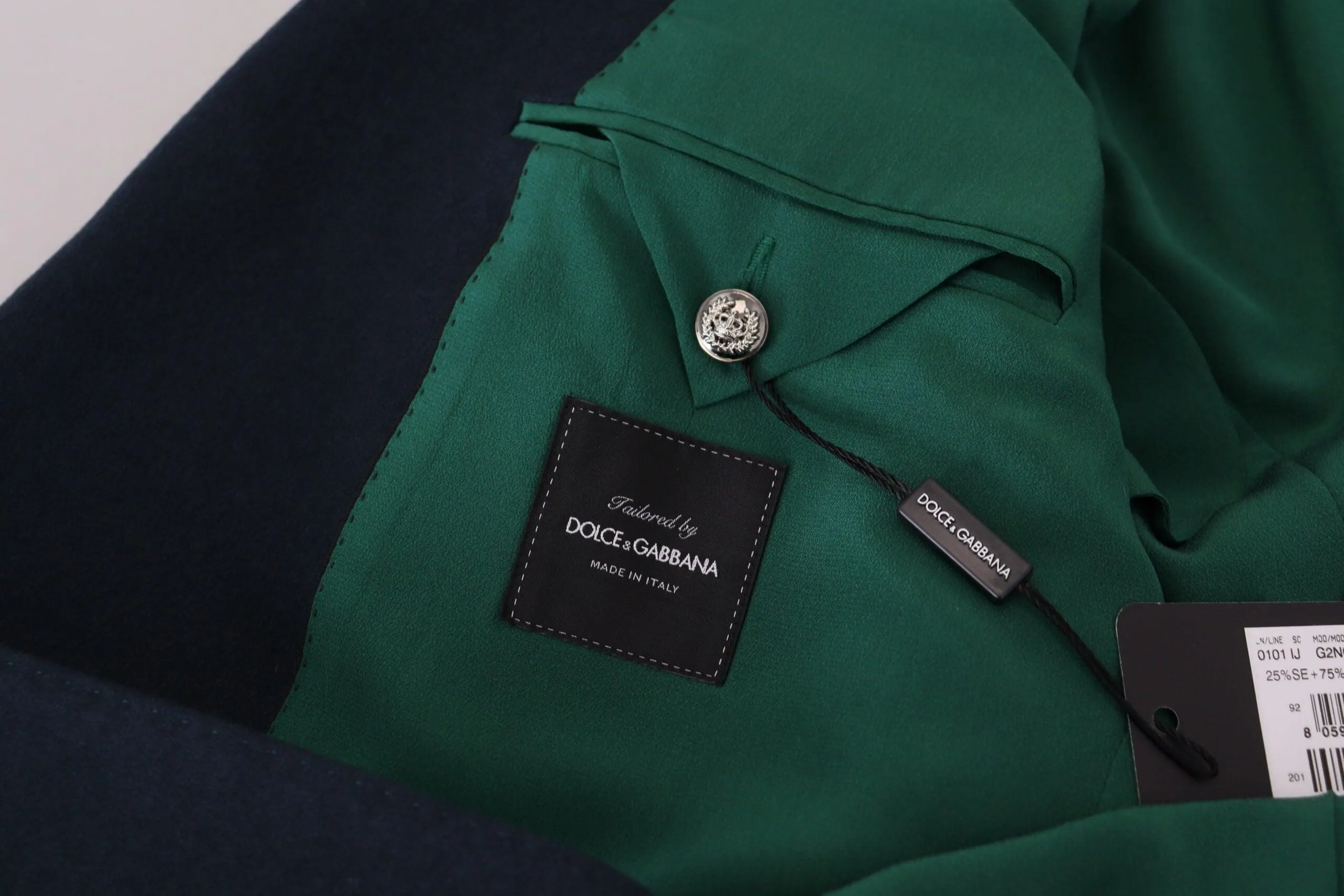 Dolce & Gabbana Blue Double Breasted Formal Coat Blazer