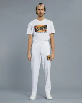 Graphic and Brand Print Track Pants