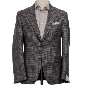 Gray and Burgundy Micro-Check Montana Contemporary Fit Wool Sport Jacket - Jack Victor