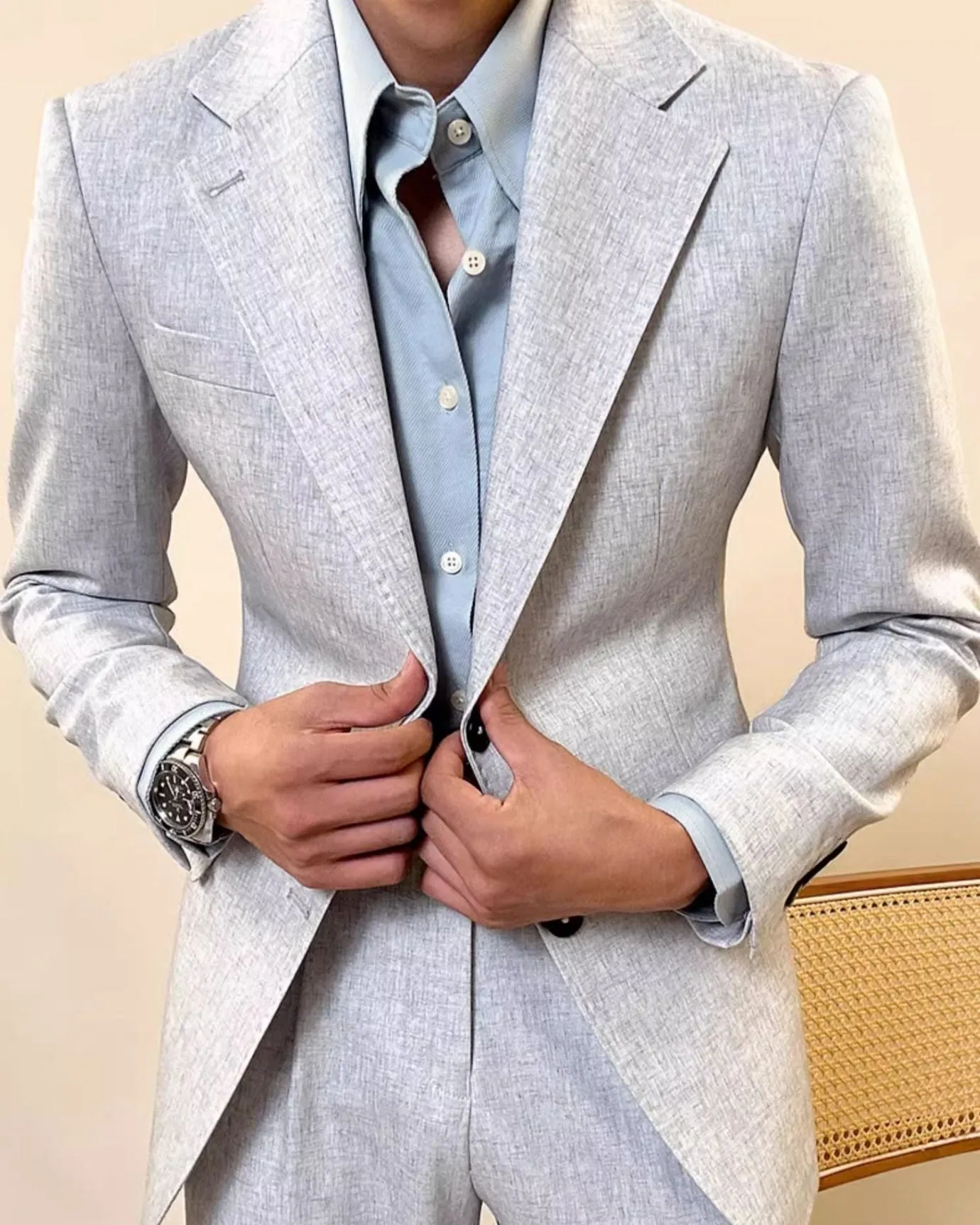 Gray Italian Business Suit Trousers & Blazer