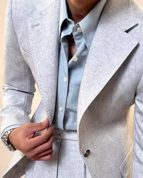 Gray Italian Business Suit Trousers & Blazer