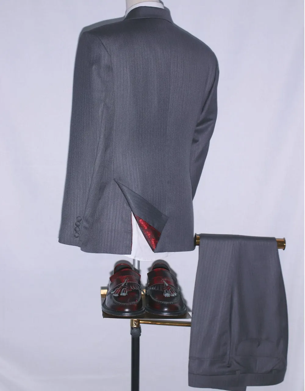 Grey Herringbone 3 Piece Suit