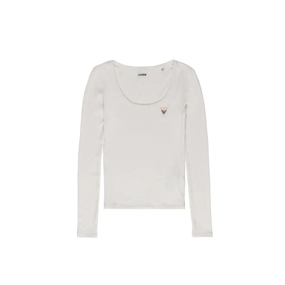 Guess Active Cream Viscose Tops & T-Shirt