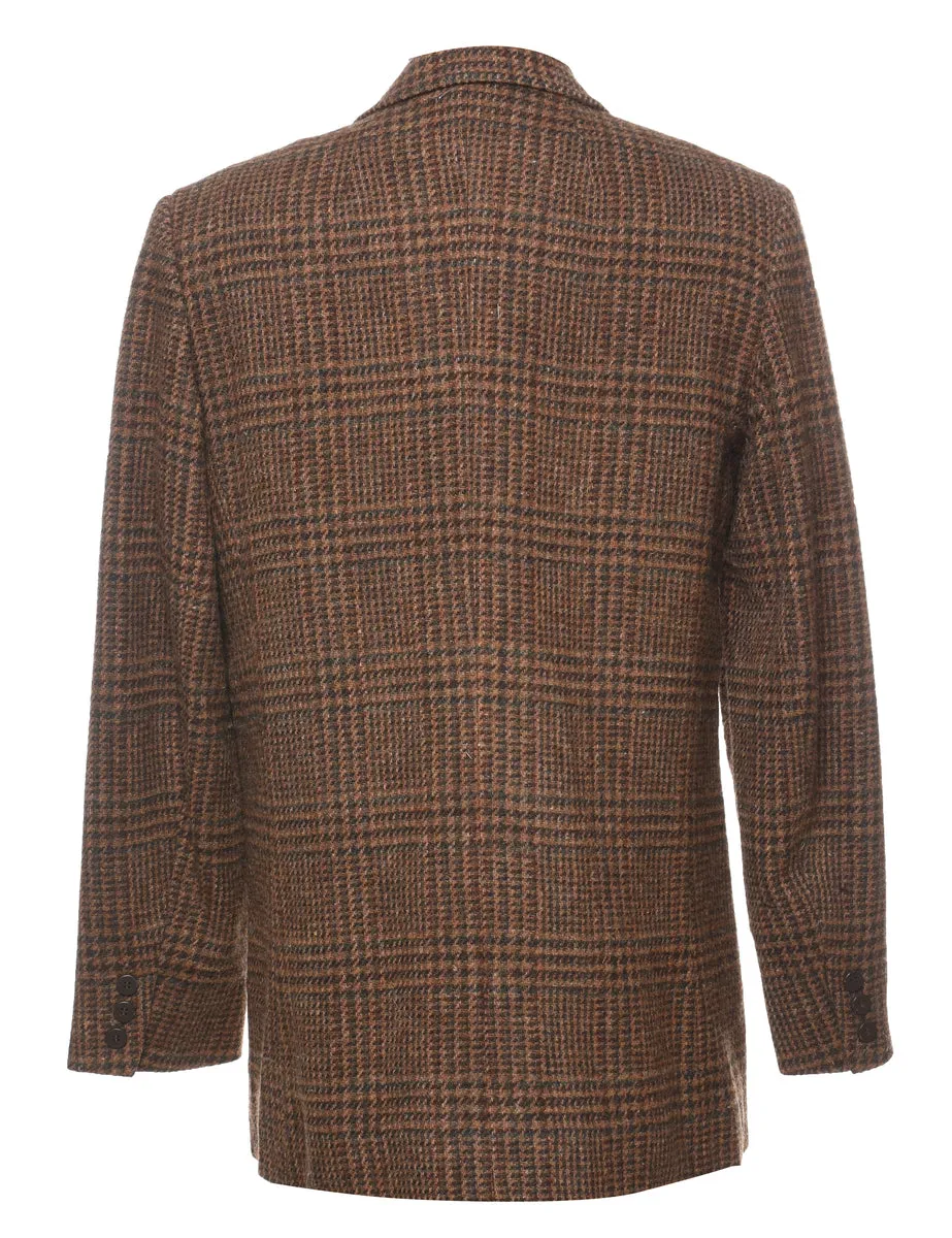 Harvey Benard Brown Checked Blazer - L