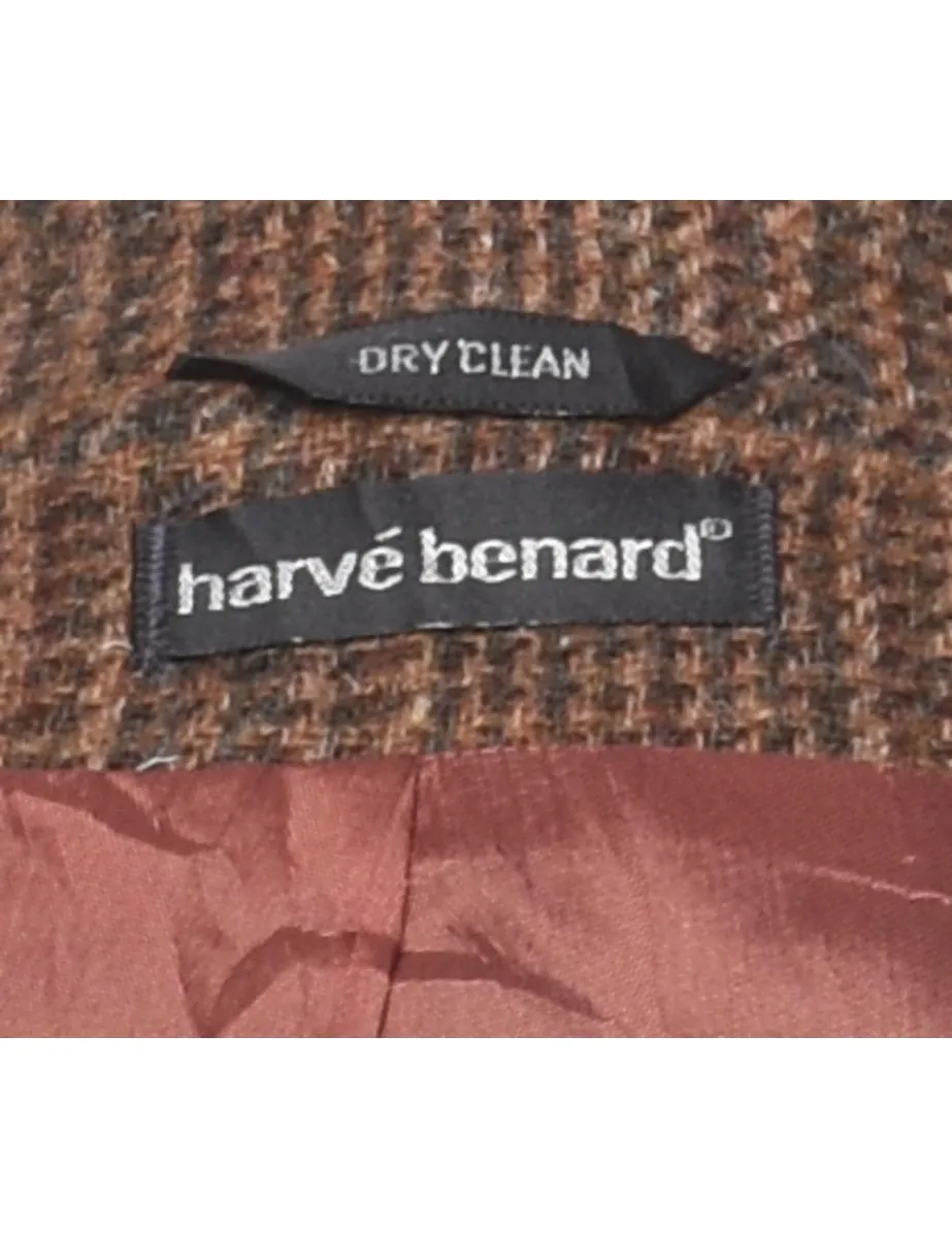 Harvey Benard Brown Checked Blazer - L