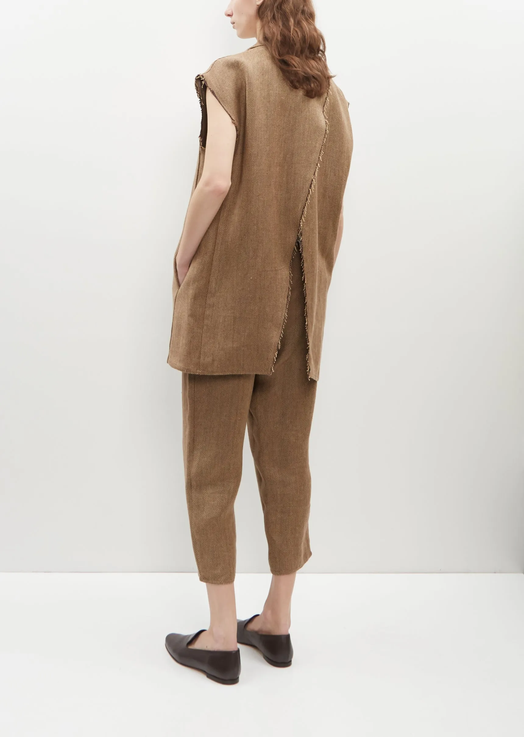 Heavy Herringbone Sleeveless Jacket