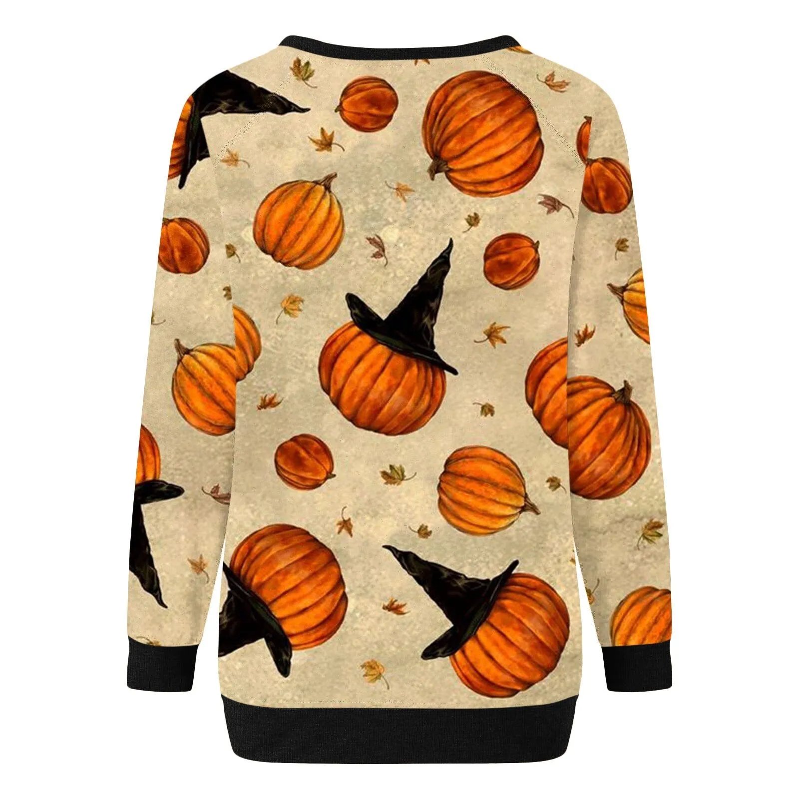 Hoodies For Teengirls Casual Halloween Print Long Sleeve Round Neck Sweatshirt Loose Tops Women Sudaderas De Mujer талстовки