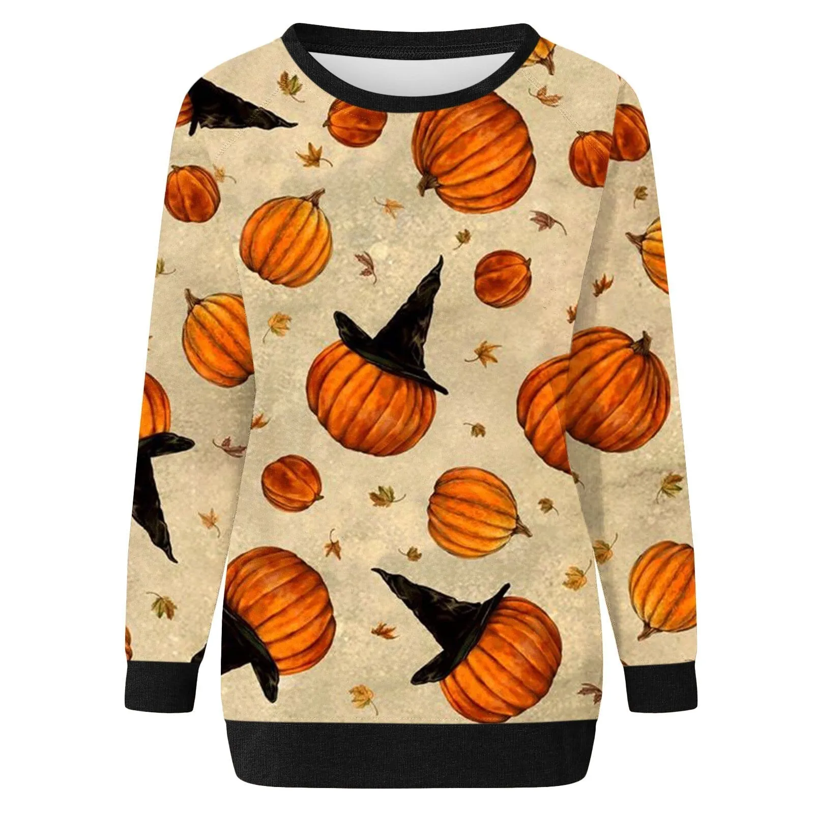 Hoodies For Teengirls Casual Halloween Print Long Sleeve Round Neck Sweatshirt Loose Tops Women Sudaderas De Mujer талстовки