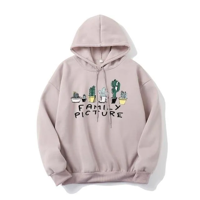 Hoody Sweatshirt Embroidery Love Heart Fleece Lady Hoodie