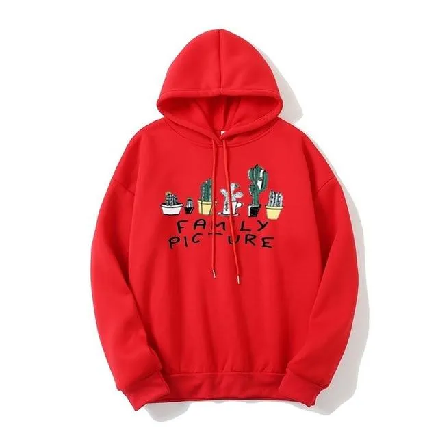 Hoody Sweatshirt Embroidery Love Heart Fleece Lady Hoodie