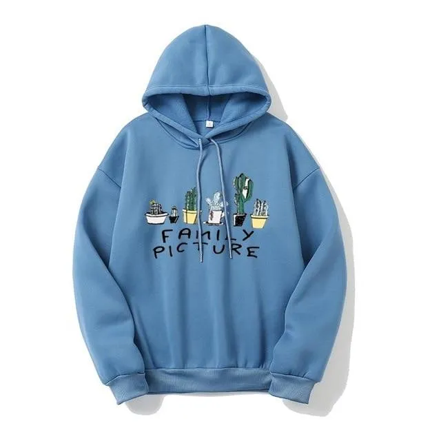 Hoody Sweatshirt Embroidery Love Heart Fleece Lady Hoodie