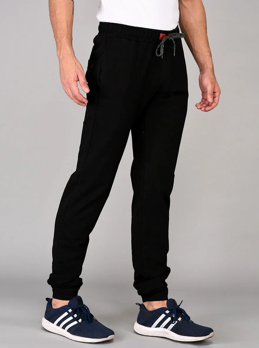 JadeBlue Black Regular Fit Track Pants