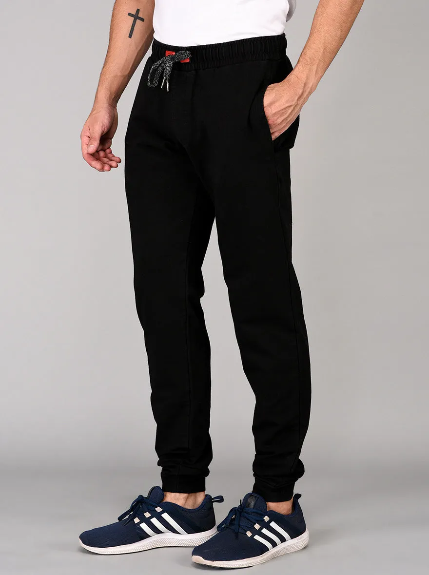 JadeBlue Black Regular Fit Track Pants