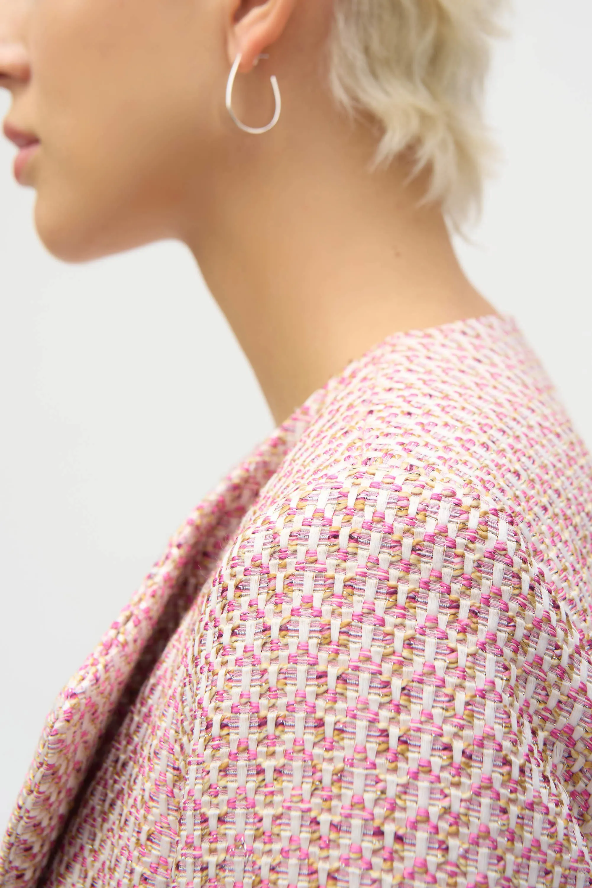 Joseph Ribkoff Boucle Boxy Blazer  252147  Pink/Multi