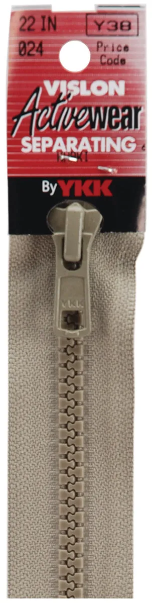 Khaki -Zipper 22" Vislon