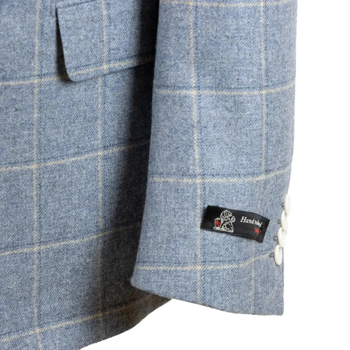 Light Blue Check Virgin Wool & Cashmere Jacket