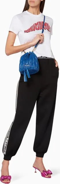 Logo Band Sequin Stripe Track Pants