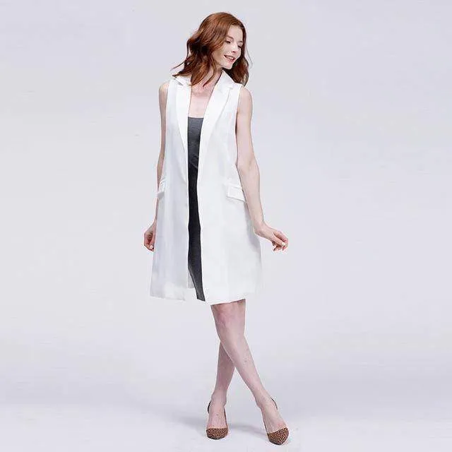 long blazer vest jacket with pockets  (US 4-16)