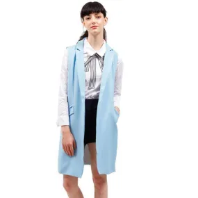 long blazer vest jacket with pockets  (US 4-16)