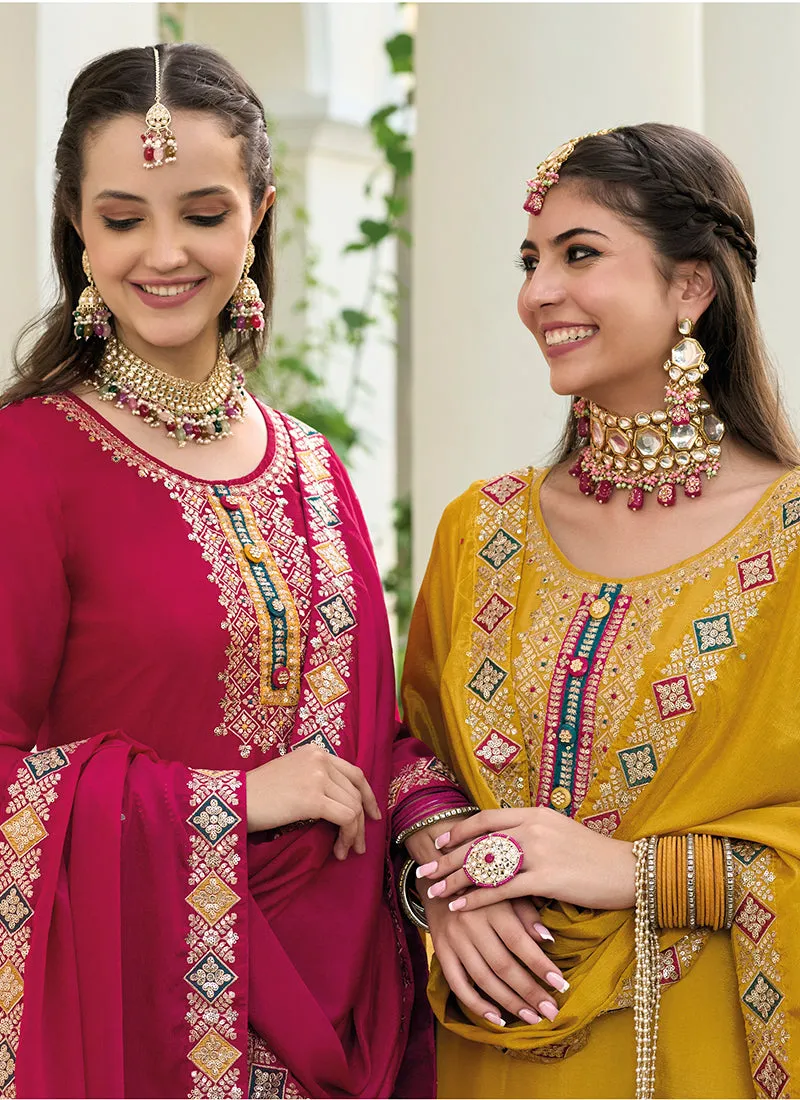 Maroon Multi Embroidery Traditional Gharara Style Suit