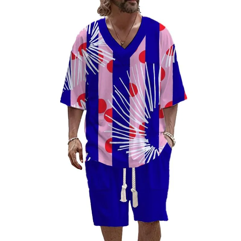 MEN'S ART CASUAL PRINTED SHORT SLEEVE SUIT 18016493YM