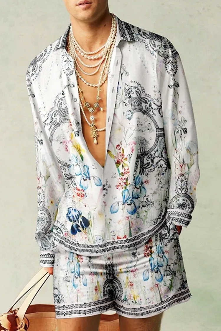 MEN'S CASUAL PRINTED SHIRT SUIT 56288930YM