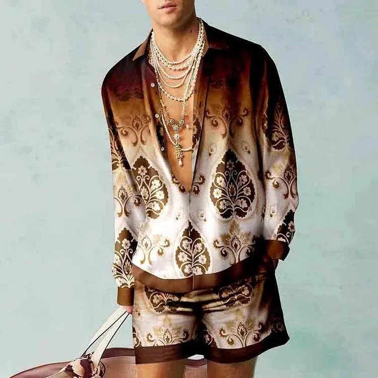 MEN'S CASUAL PRINTED SHIRT SUIT 56288930YM